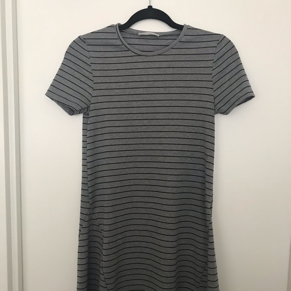 Zara grey and navy striped dress - size S